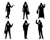 Six silhouettes of arab businessmen