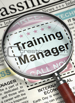 Training Manager Wanted. 3D.