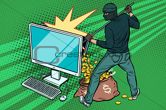 Online hacker steals dollar money from computer