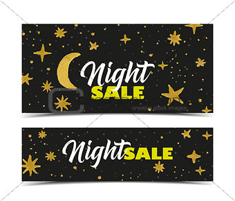 Night sale dark banner