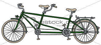 The green tandem bike