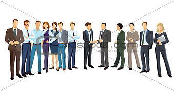 Group picture with diverse business people, illustration