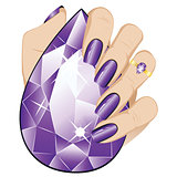 Amethyst Ring on a Hand