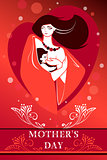 Vector illustration with mother and baby