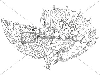 Zentangle stylized flower. Hand Drawn lace vector illustration