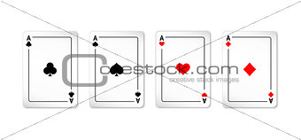 Set of four aces deck of cards