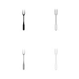 Large Fork black and grey set icon .