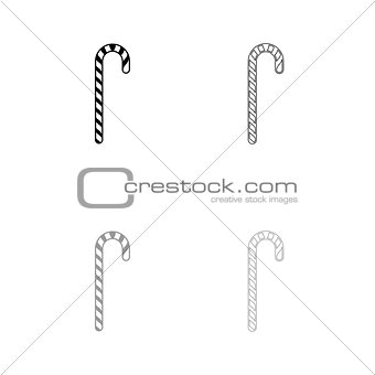 ?andy cane black and grey set icon .