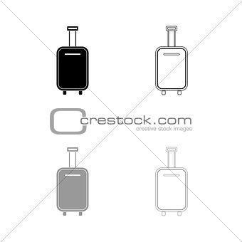 Luggage bag black and grey set icon .