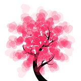 Love tree - heart illustration.