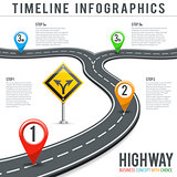 Timeline Road Infographics with Pin Pointers