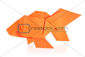 Orange fish of origami.