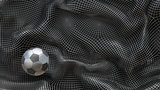 3D Illustration Metal Abstract Background Soccer Ball