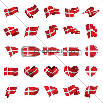 Danmark flag, vector illustration