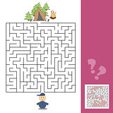 Game template with children camping - illustration with answer