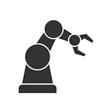 Robotic arm black icon