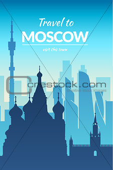 Famous city scape and text.