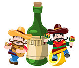 Two cowboys ad tequila