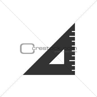 Triangle ruler black icon