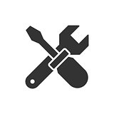 Wrench crosses screwdriver black icon