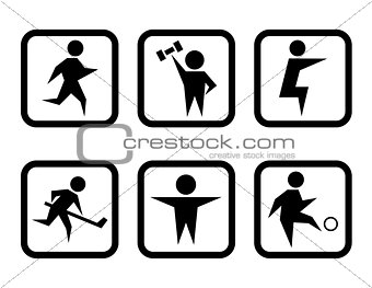 set of sport concept symbols