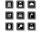 hotel services buttons set