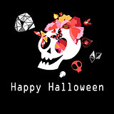Greeting card with skull to Halloween