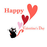 Greeting vector greeting card with a cat in love 
