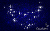 Constellation of Capricorn in a starry blue sky, vector illustration