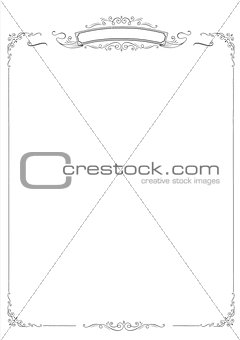 Vertical vector retro white background with border