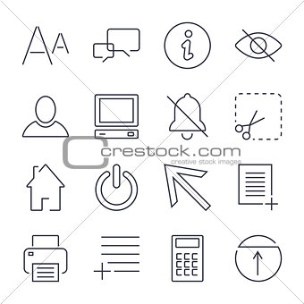 Different universal icons for apps, sites, programs and others. Editable Stroke.