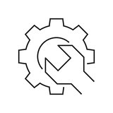 Wrench gear outline icon
