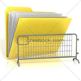 Steel barricade folder icon. 3D
