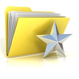 Favorites, star folder icon, 3D