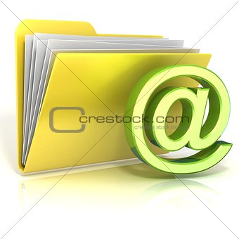 E-Mail symbol folder icon. 3D