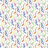 Confetti seamless pattern. Multicolored ribbon repeating texture. Feast endless background. Clap the paper, the back. Vector illustration.