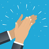 Flat. ?oncept of success Applause. Hands clapping. Vector Illustration.