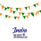 Happy India Republic Day26 January. Vector Illustration