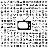Collection flat icons. Eectronic devices symbols. Vector illustr