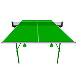 Ping pong green table tennis. Vector illustration.
