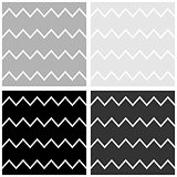 Tile vector pattern set with white, grey and black zig zag background