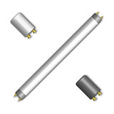 Fluorescent lamp with a starter, vector illustration.