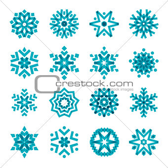 Set of snowflakes, vector illustration.