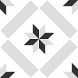 Tile grey, black and white decorative floor tiles vector pattern