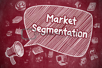 Market Segmentation - Doodle Illustration on Red Chalkboard.