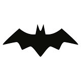 Bat black silhouette isolated icon