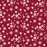 Tiny red color floral seamless simple vector pattern.