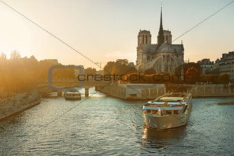 Boat near Notre Dame
