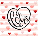 Romantic Valentine background with hearts