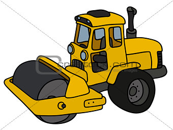 The yellow road roller